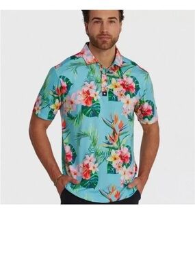 Bad Birdie Tropical Floral Polo